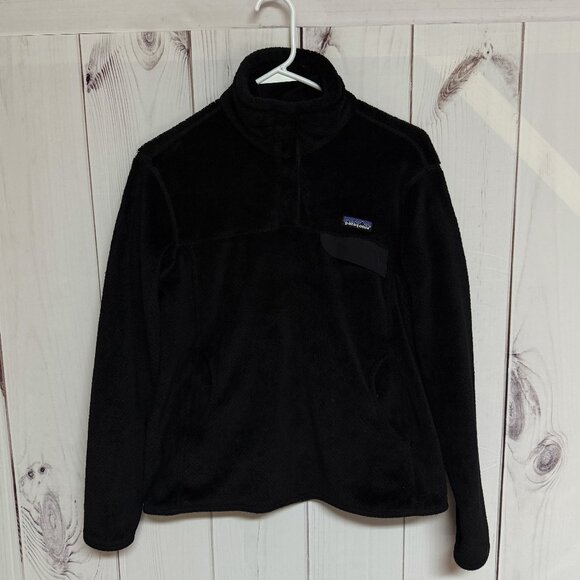 Patagonia Re-Tool Snap-T Fleece Pullover Women’s M Black EUC - Picture 1 of 8